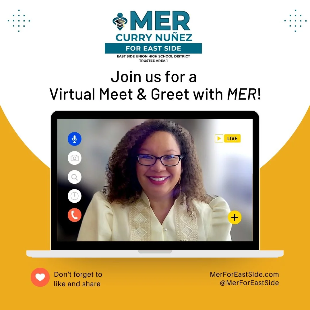 📢 Join Dr. Kirin Amiling Macapugay, Dr. Cindy Huynh, and #TeamMer for a Virtual Meet &amp; Greet tomorrow, Wednesday, October 21st, from 5:30-6:30 pm on Zoom!

Do you know why school boards matter?
Want to meet a first-time candidate?
Are you a vote