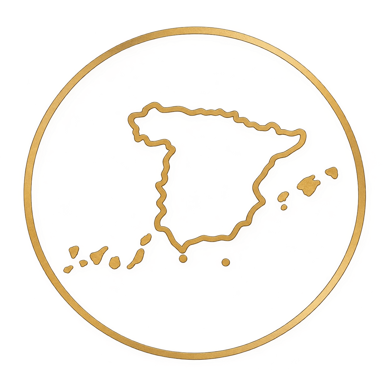 Mapa del país de Brasil en un círculo, con un contorno en beige y fondo rojo y amarillo.
