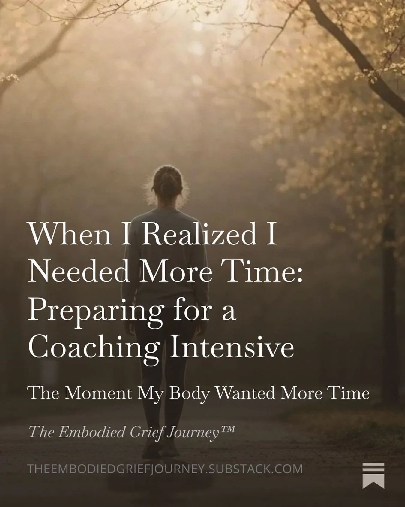 I remember the moment I first realized something was missing.

I was in a therapy session, talking about grief and anxiety, and a deeper realization had just started to surface.

Then the clock ran out.

We gently closed the session and I stepped bac