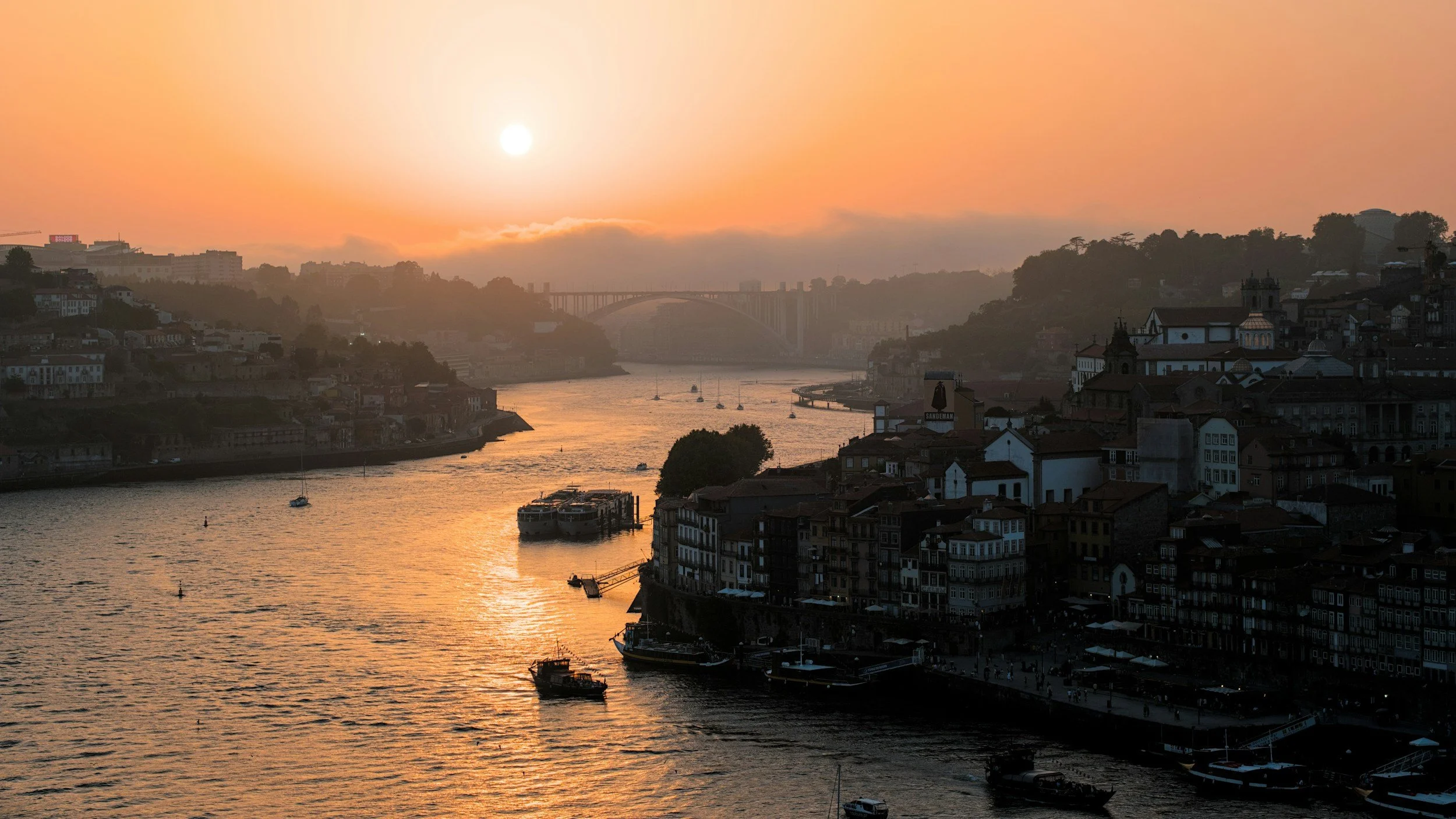 Sunset over the Douro River vineyards