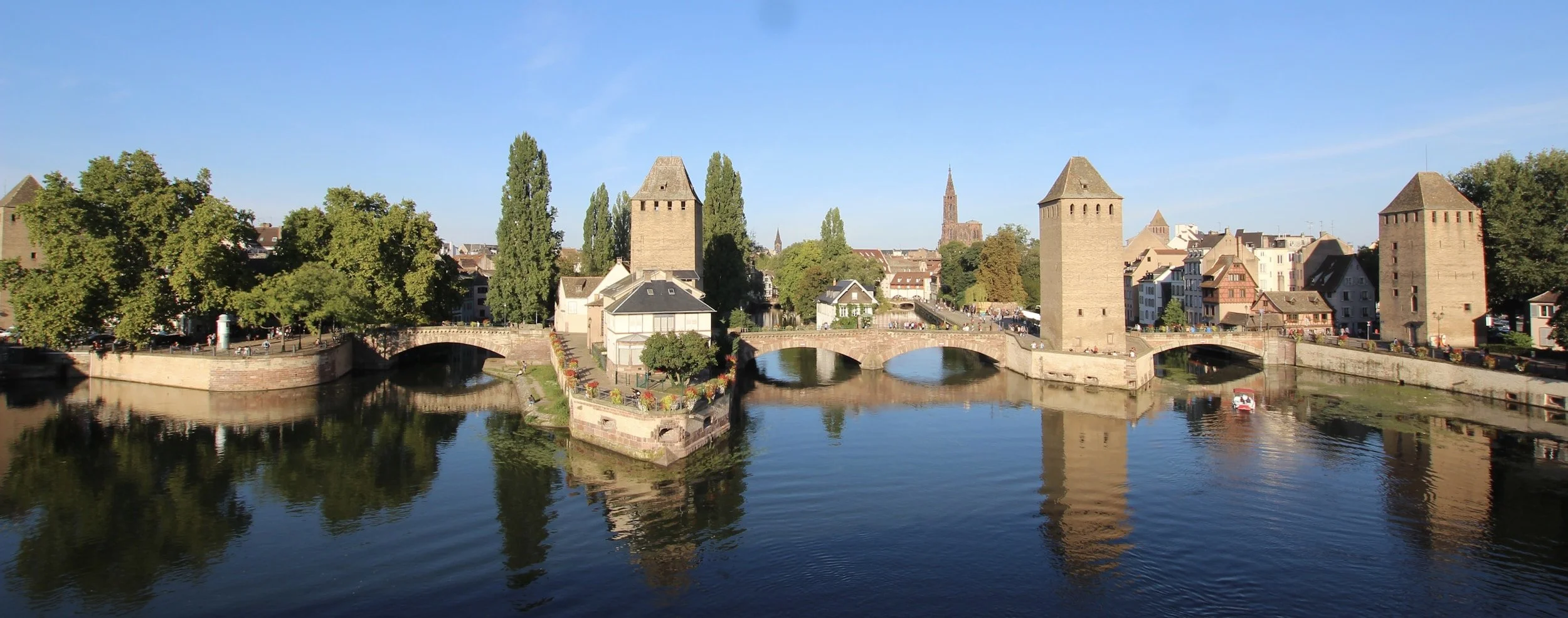 Medieval town along the Seine River in Normandy