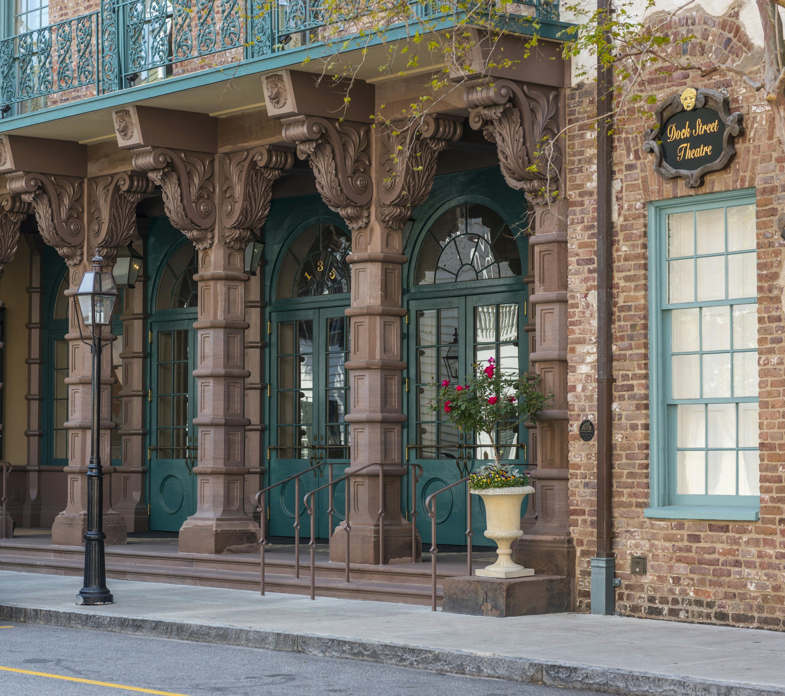 Historic architecture and palm trees in Charleston, South Carolina