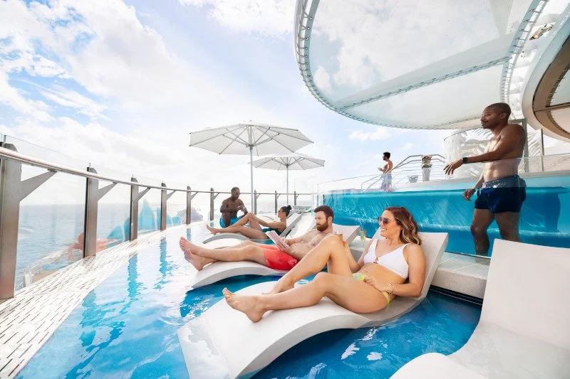 sun deck overlooking the ocean on Wonder of the Seas