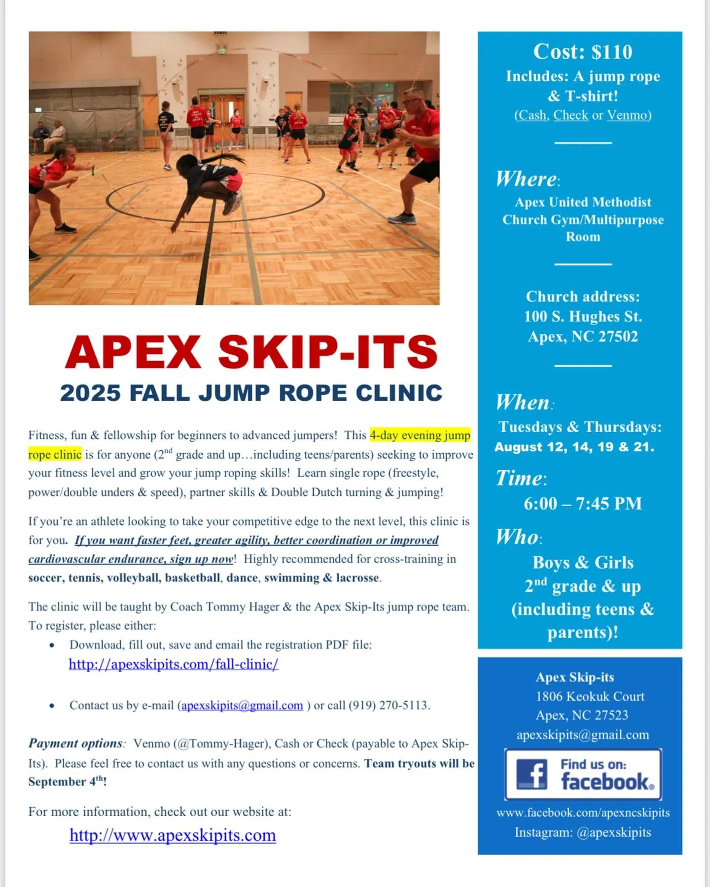 Registration for our 2025 Fall Clinic is now open!! Claim your spot now at the link in our bio! We can’t wait to meet you there :).