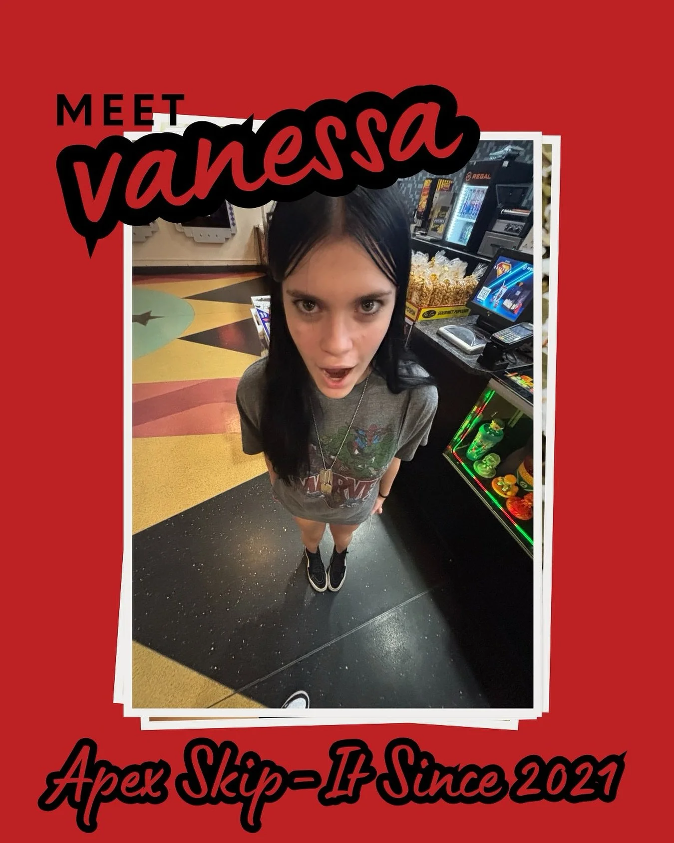 Here’s Vanessa—Captain, Legend, and Mentor since 2021. Her go-to skills are the EB Toad and Elephant Toad, and she’s nailed powerhouse tricks like the straight triple under. When it’s time to hype up, she jumps to Famous Last