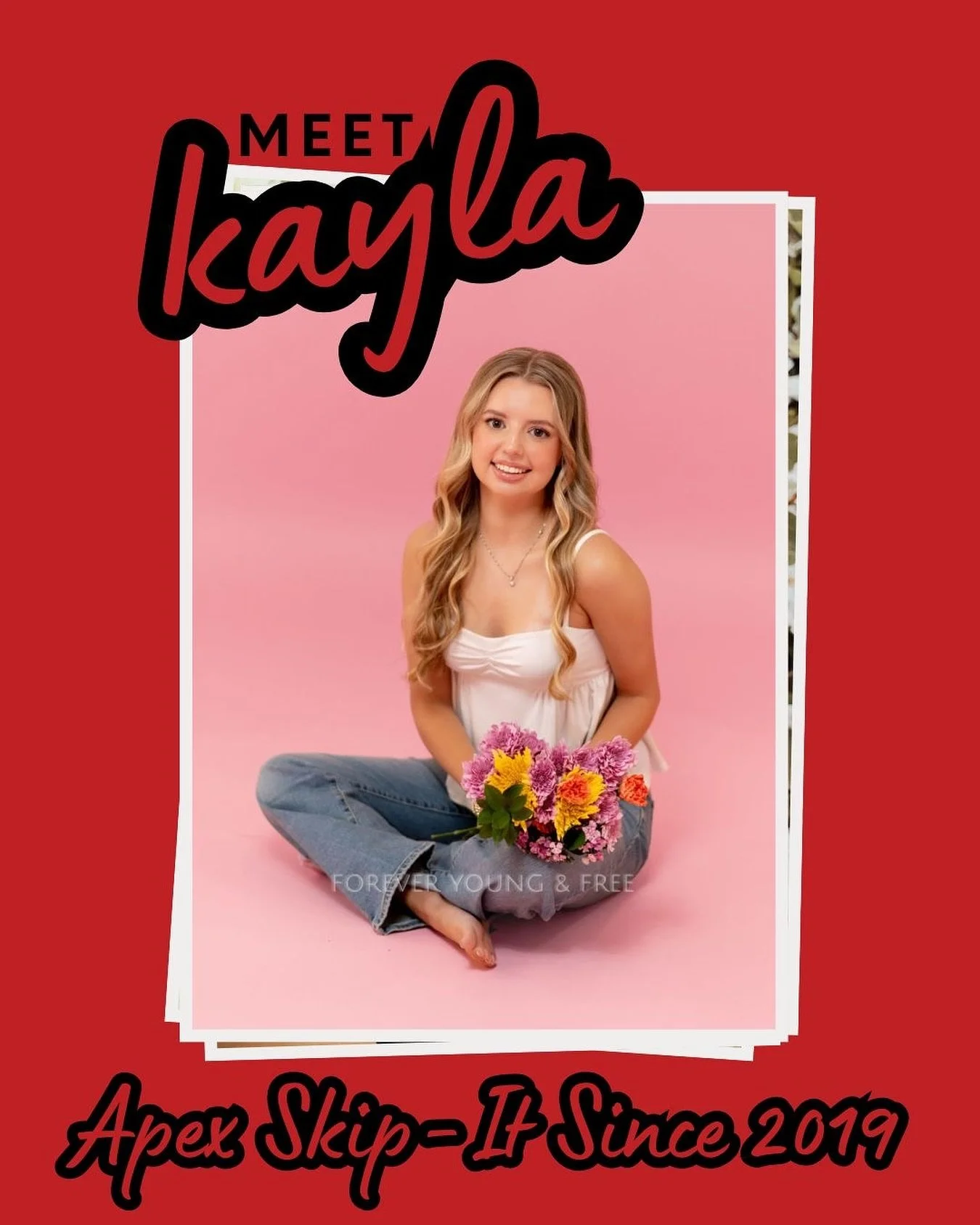 Meet Kayla&mdash;Captain, Mentor, and Skip-Its Serve member since 2019. Her favorite moves are pogo double dutch and the mamba. If she had a superpower, it&rsquo;d be simple: never getting tired at practice!