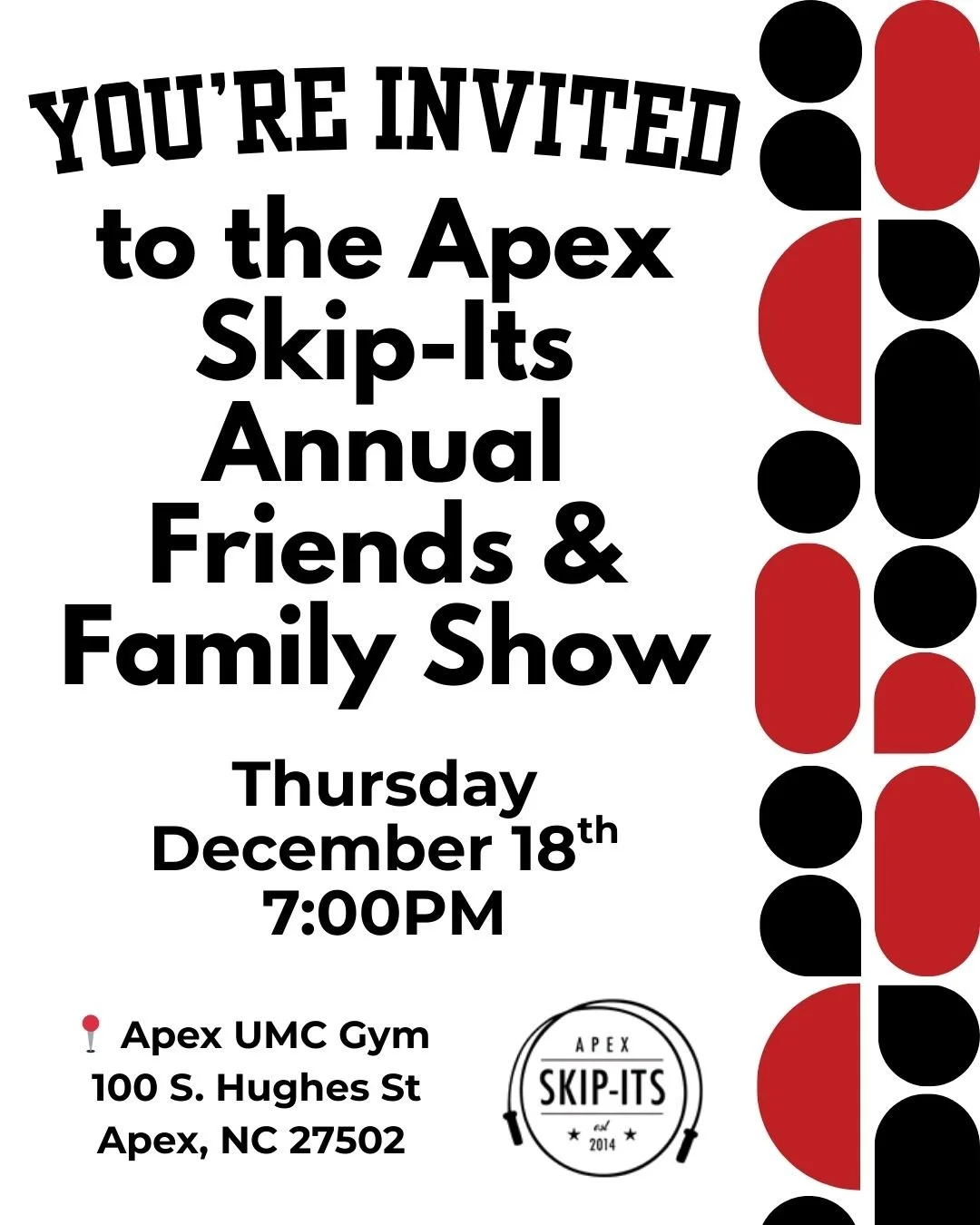 ✨ Friends. Family. Skip-Its. ✨

Our Annual Friends &amp; Family Show is almost here, and this one is extra special. Every current Skip-It will take the floor in a longer, joy-filled showcase celebrating all the hard work of this season. 💙🤸&zwj;♀️

