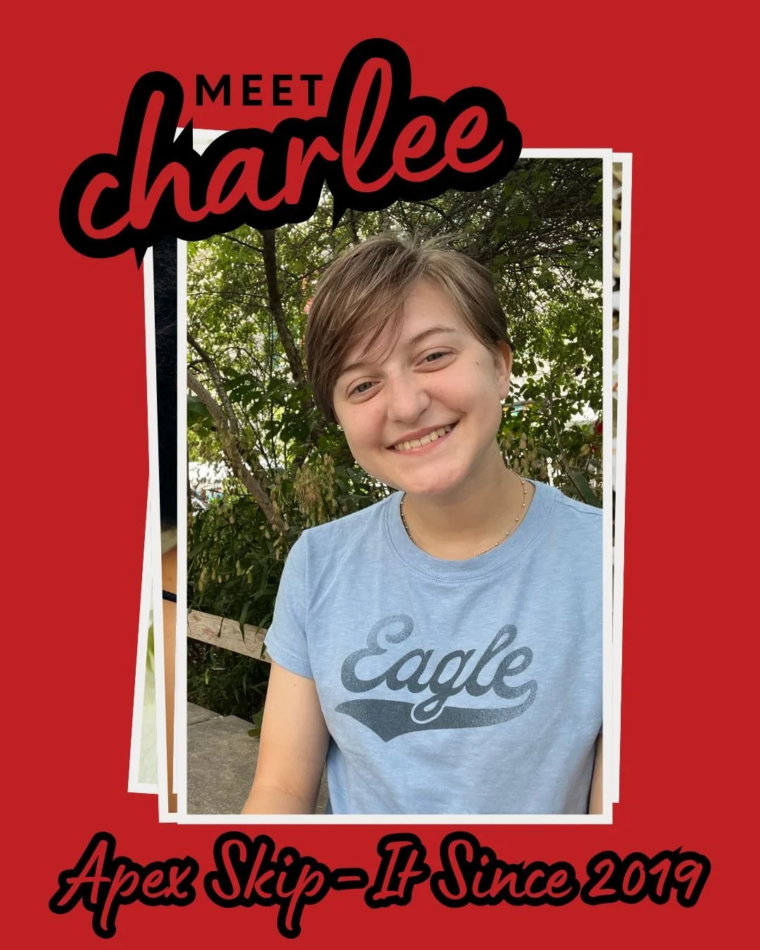 Charlee has been part of Skip-Its since 2019 and serves as a captain and mentor. She loves performing Awesome Annie and has taken on Leap Frog as a challenging skill. A fun fact about Charlee is that she owns four beetles, and her dream superpower du