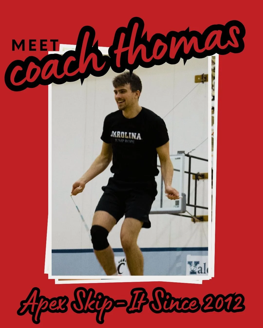 Thomas is a coach with Skip-Its and brings energy and experience to the team. His favorite skill is Hummingbird, and one of the toughest tricks he performs is Inverse Johnny. His go-to hype song is &ldquo;Kickstart My Heart&rdquo; by M&ouml;tley Cr&u