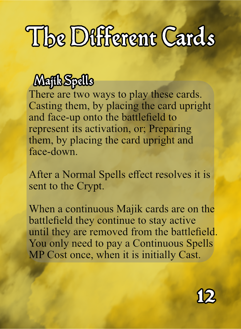 Pg 12 - The Different Cards [Majik Spells]