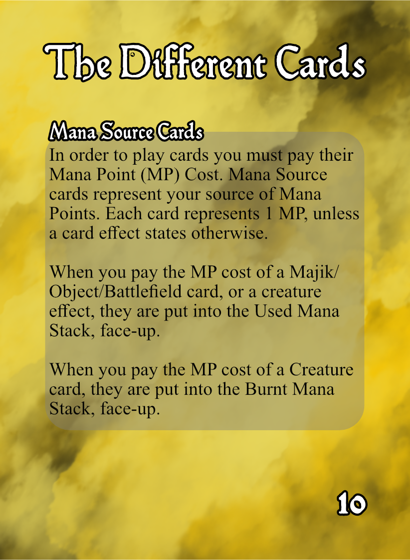Pg 10 - The Different Cards [Mana Sources]
