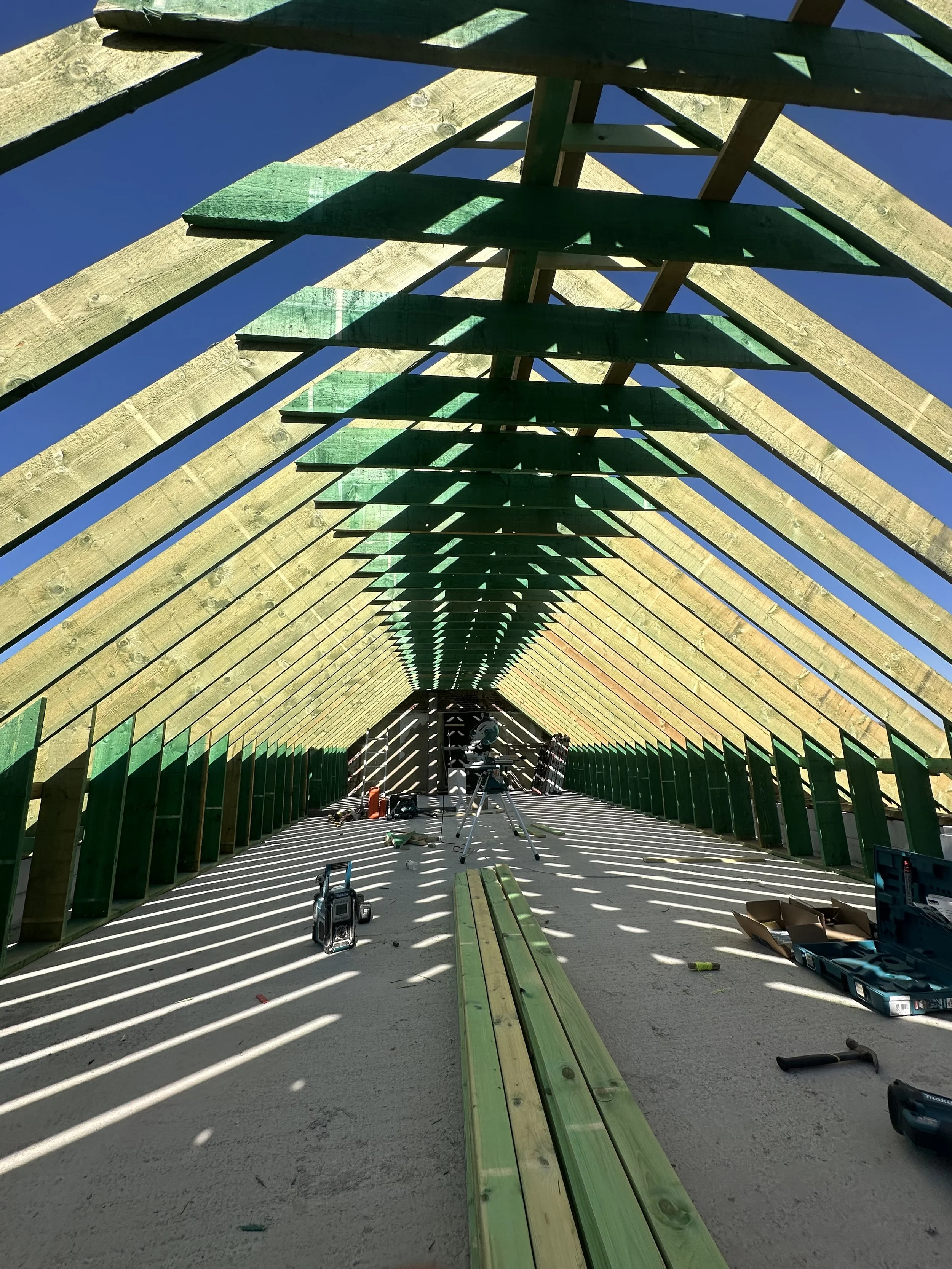 timmerwerken dakstructuur voor hellen dak