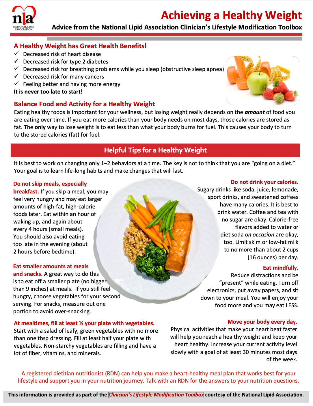 Achieving a Healthy Weight