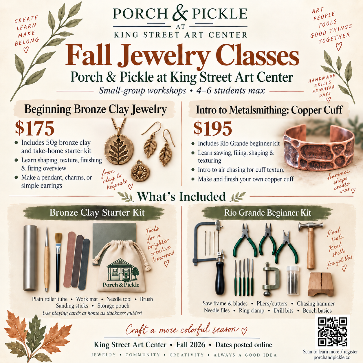 Beginning Bronze Metal Clay - Saturday 9/26/26