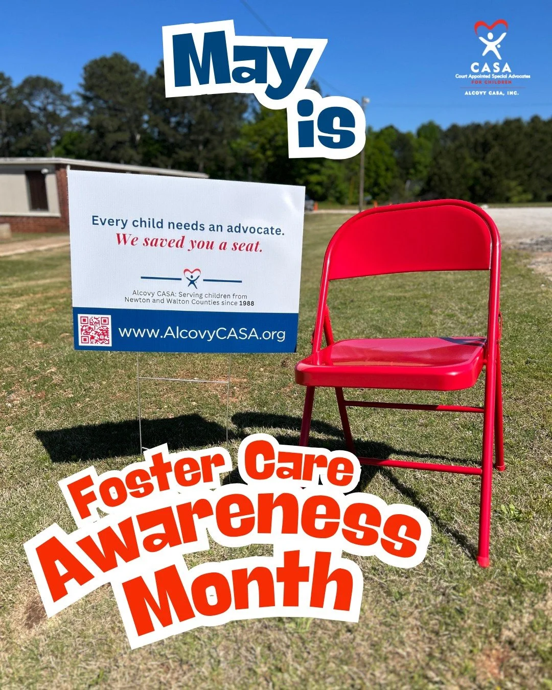 📣Children experiencing foster care are waiting for someone to speak up for their best interests. There's a seat at the table for YOU to make a difference and join our mission! 

❤💙You may see our signs around town this #nationalfostercaremonth next