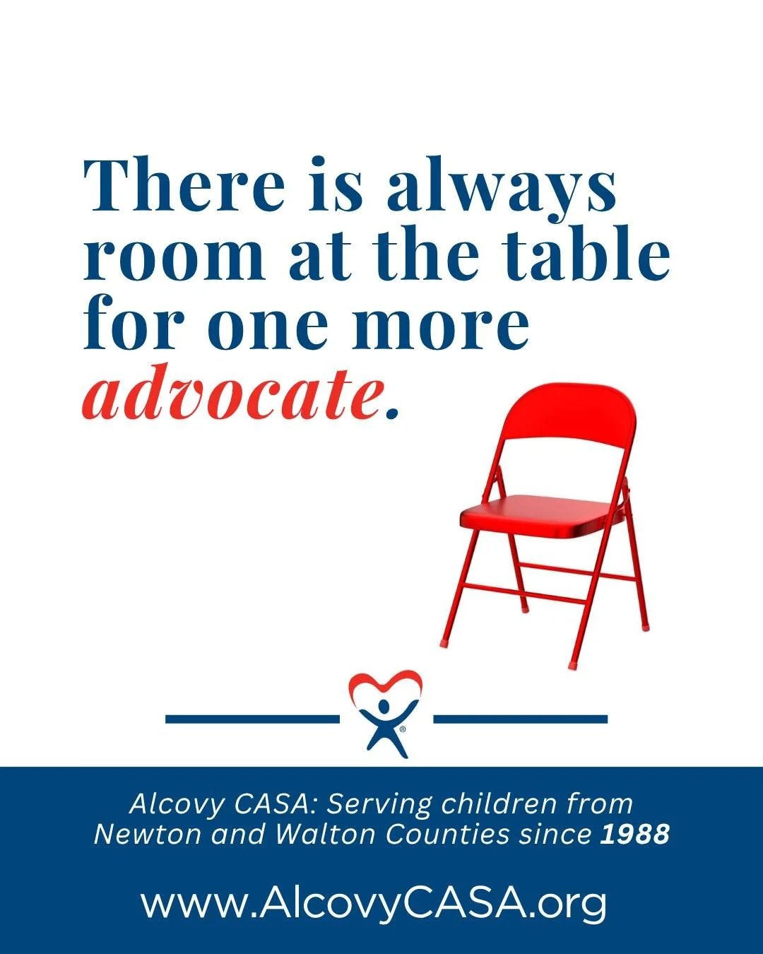 Interested in supporting children experiencing foster care?

We saved a seat for you. ❤
Learn how you can help at www.AlcovyCASA.org !