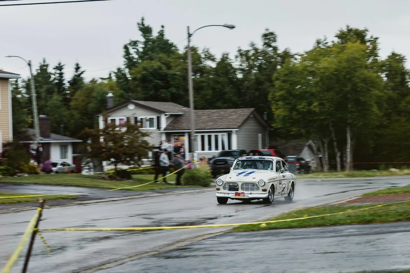 Taking @townofgandernl by storm ,  last speed stage of the day with the crowd of @targanl , special shout-out to the all the people that make this possible 😎
.
.
.
#targa #newfoundland #canada #vintage #rally #racing