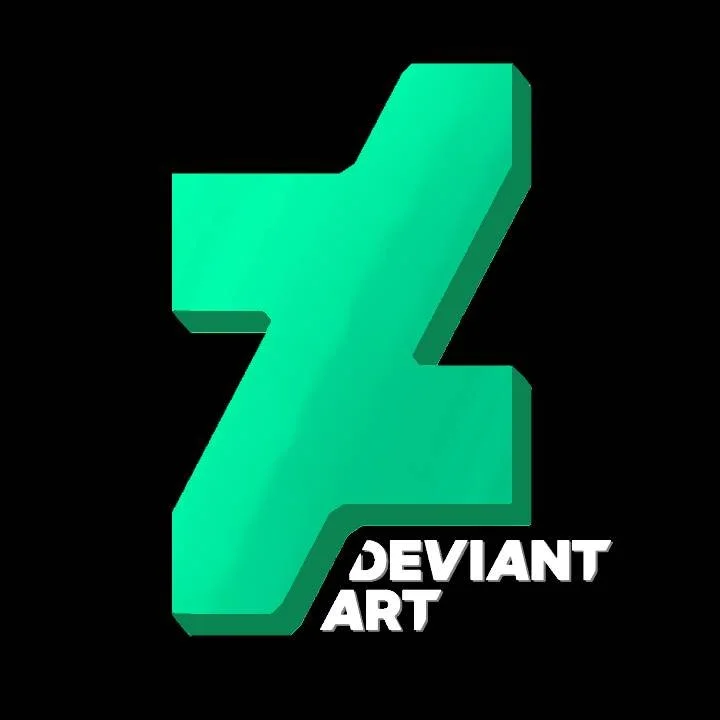 A stylized three-dimensional letter Z in green with a shadow effect, accompanied by the text 'Deviant Art' at the bottom.