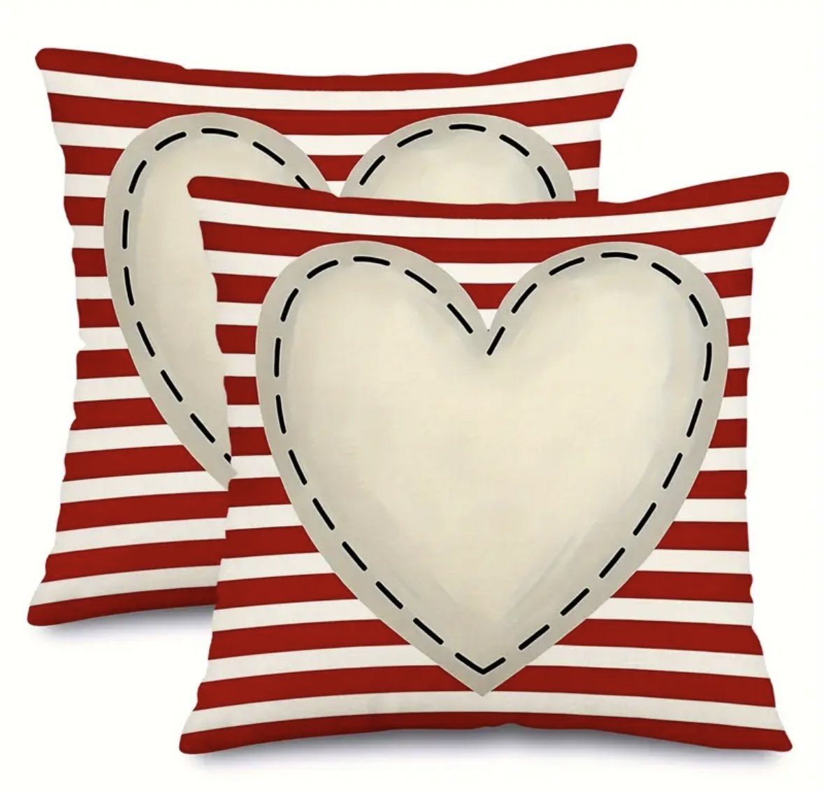 Stripes w/ White Heart (Pair)