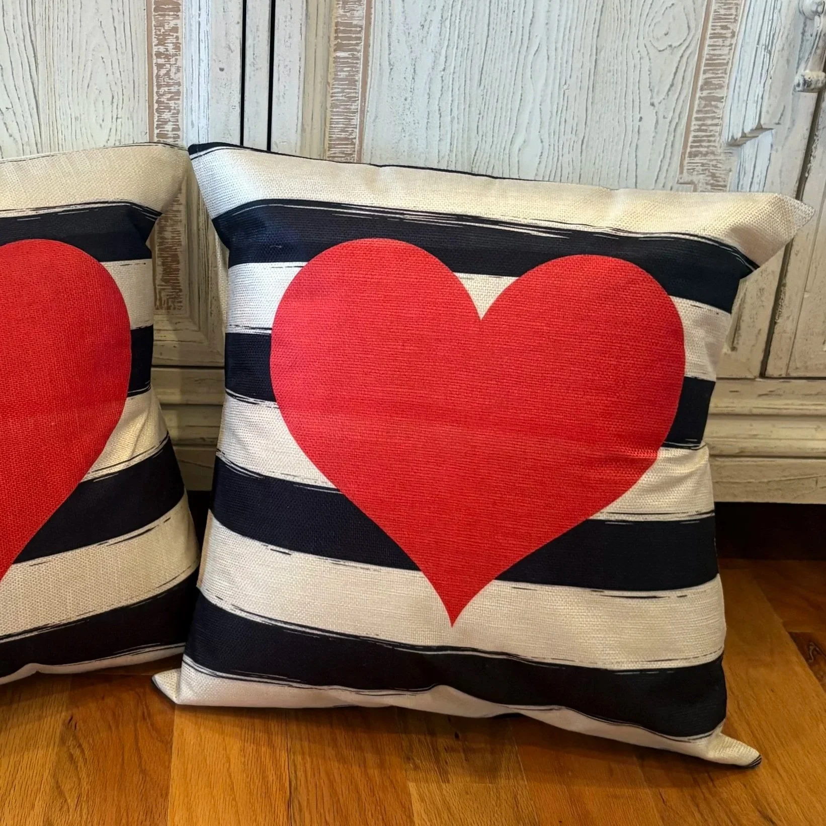 Stripes w/ Red Heart (Pair)