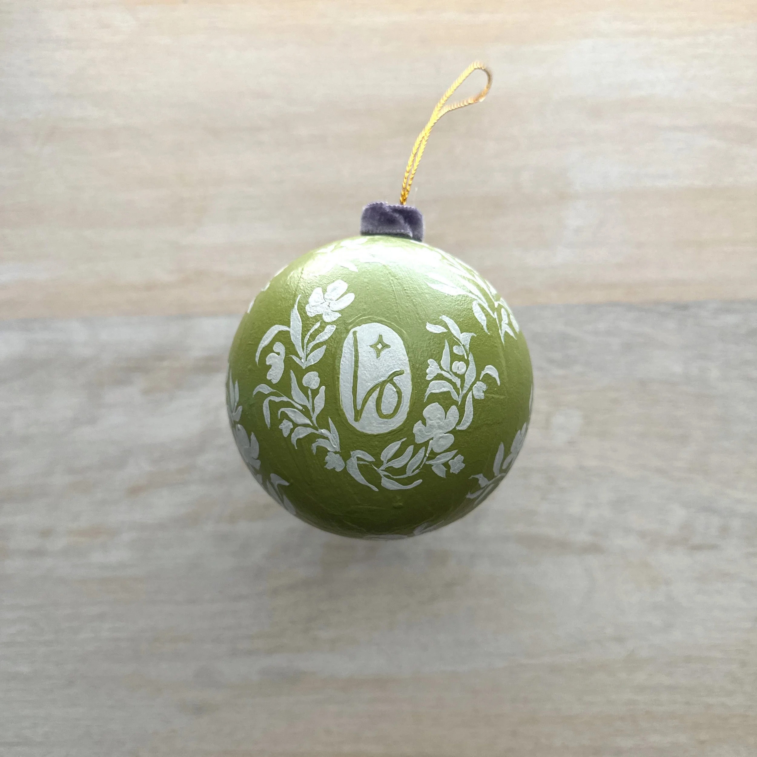 Hand painted paper mache holiday ornament by Blair Frazier Art