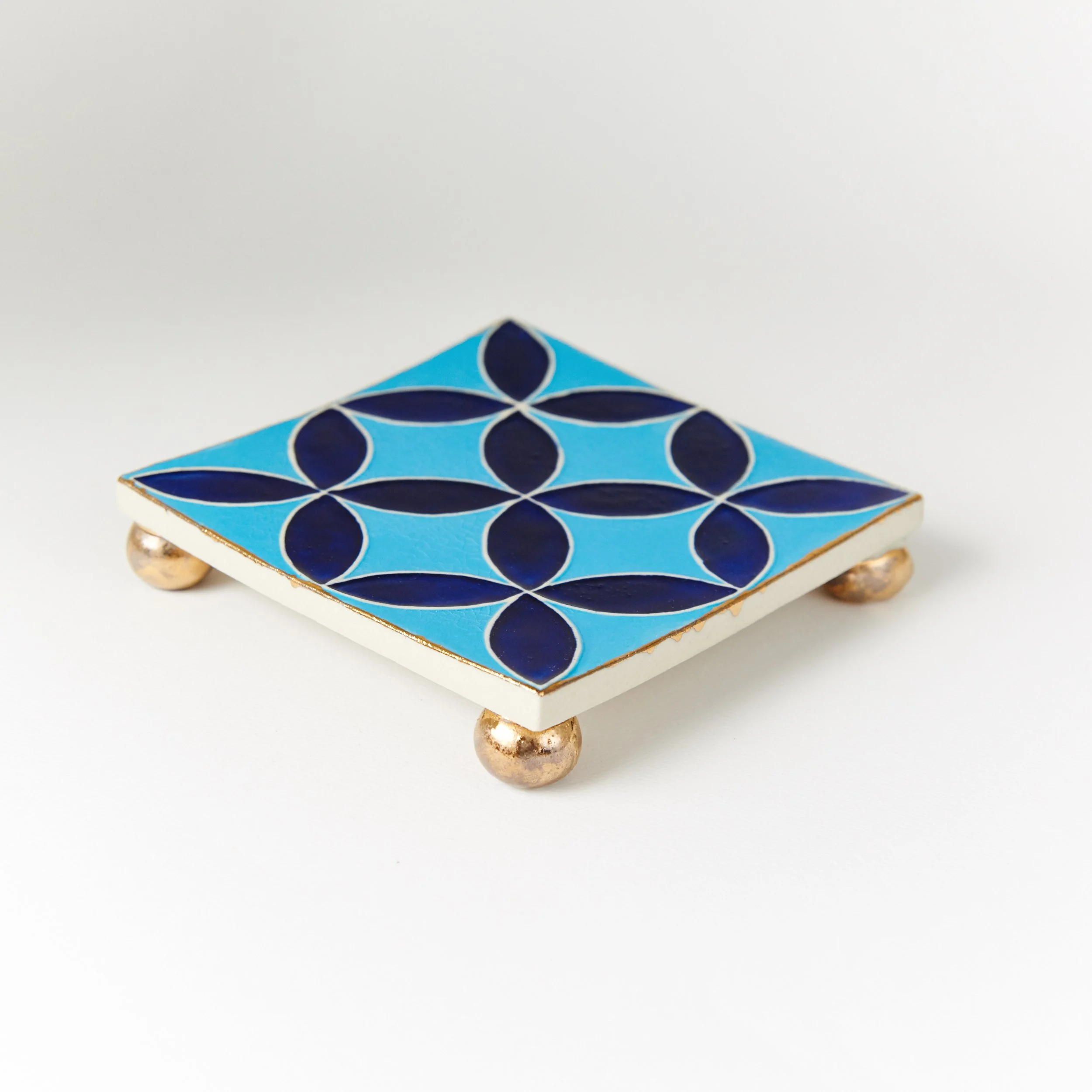 Bright Blue Tile Dish