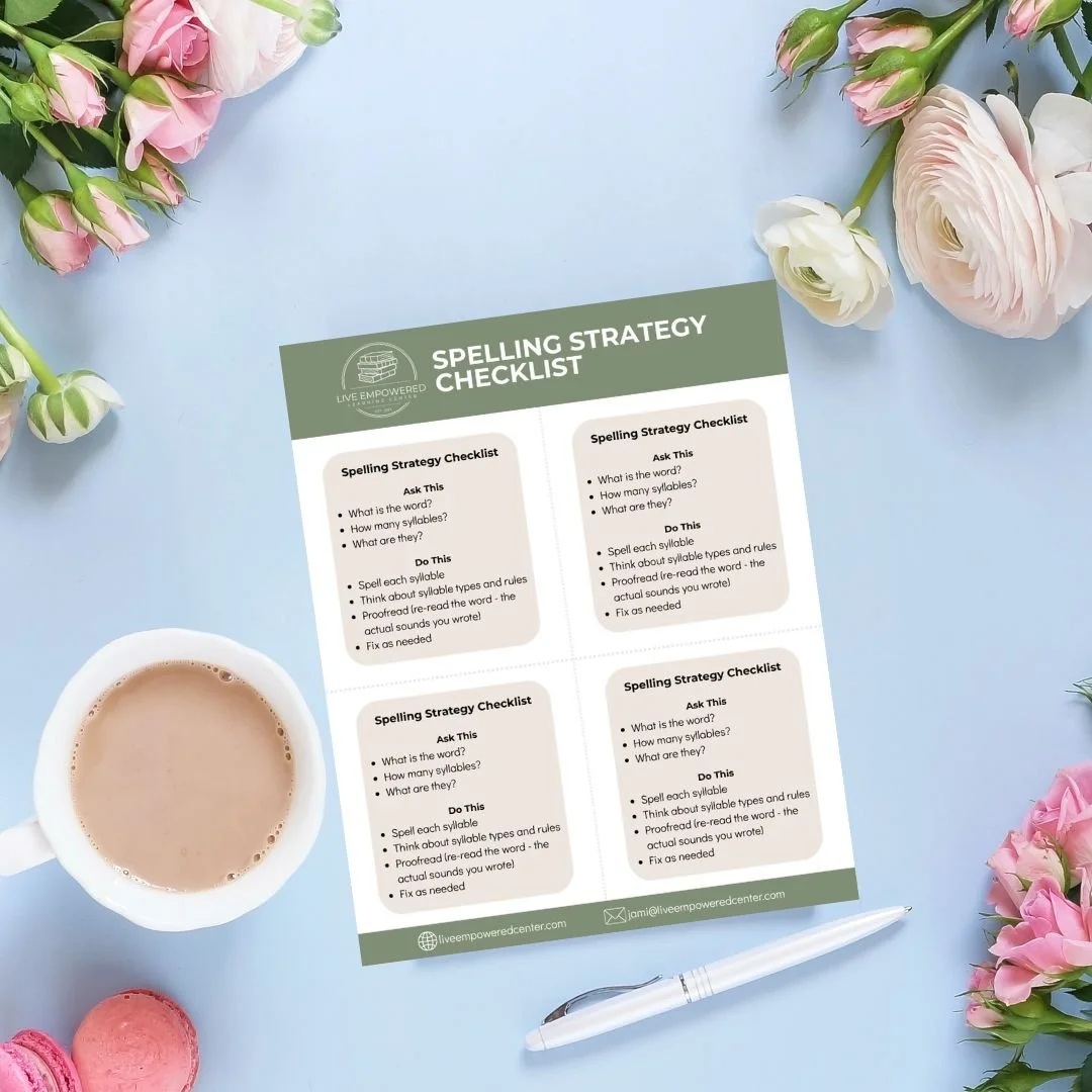 Spelling Strategy Checklist Free Download
