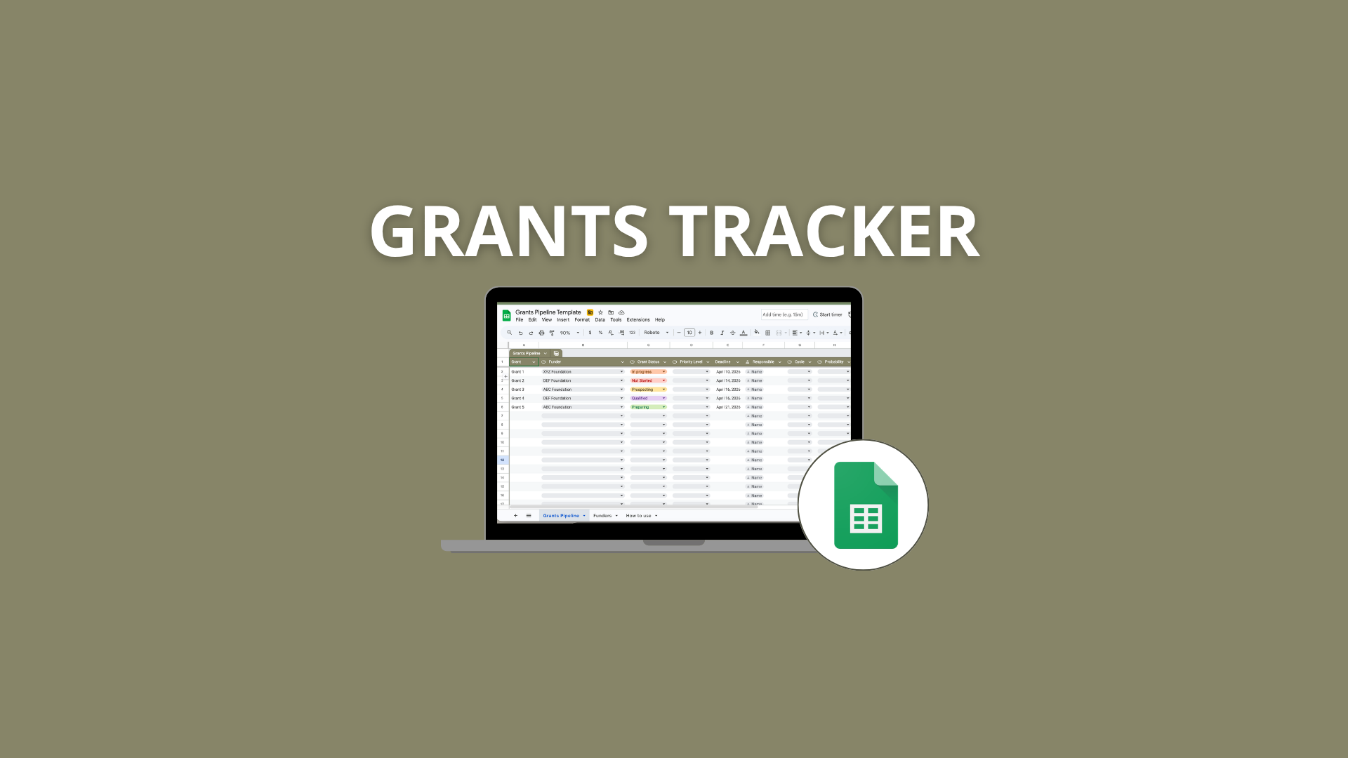 Grants Tracker Spreadsheet