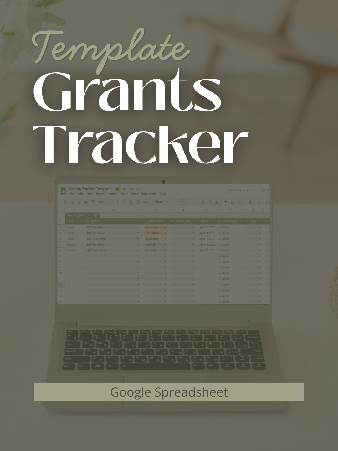 Grants Tracker Spreadsheet