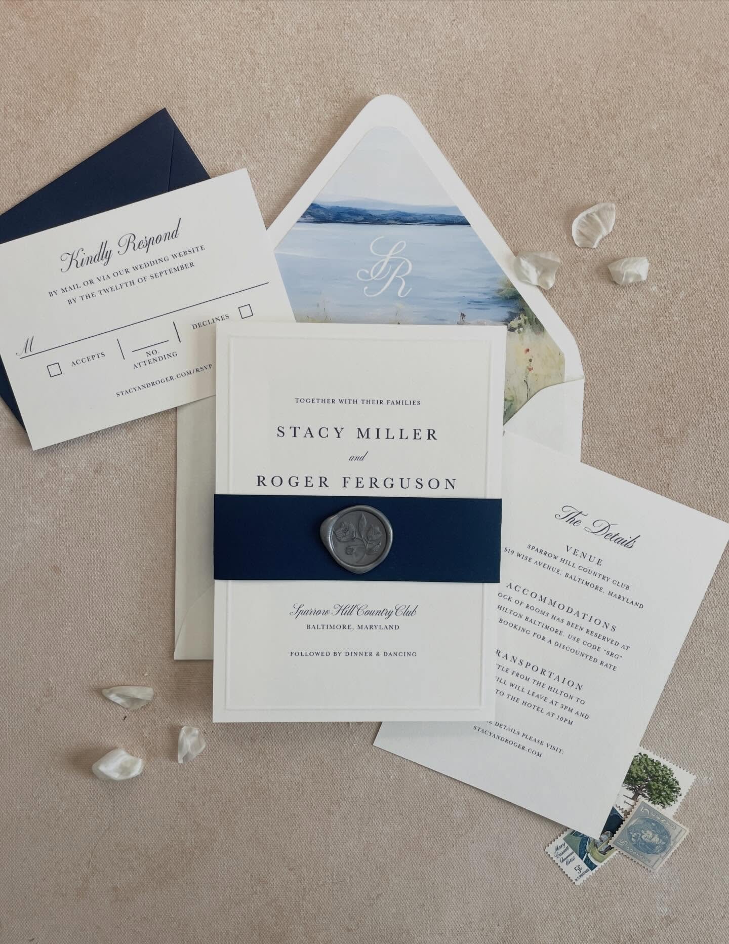Signing off this #Flatlay Friday with hand-embossed edges on the Stacy semi-custom suite. 

#weddinginvitations #monogram #weddingstationery