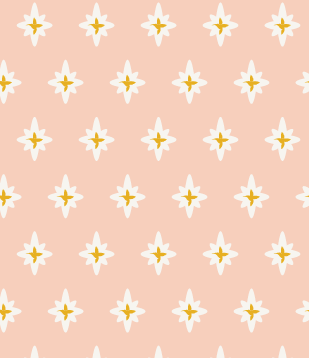 Pattern of white flowers with yellow centers on a pink background.
