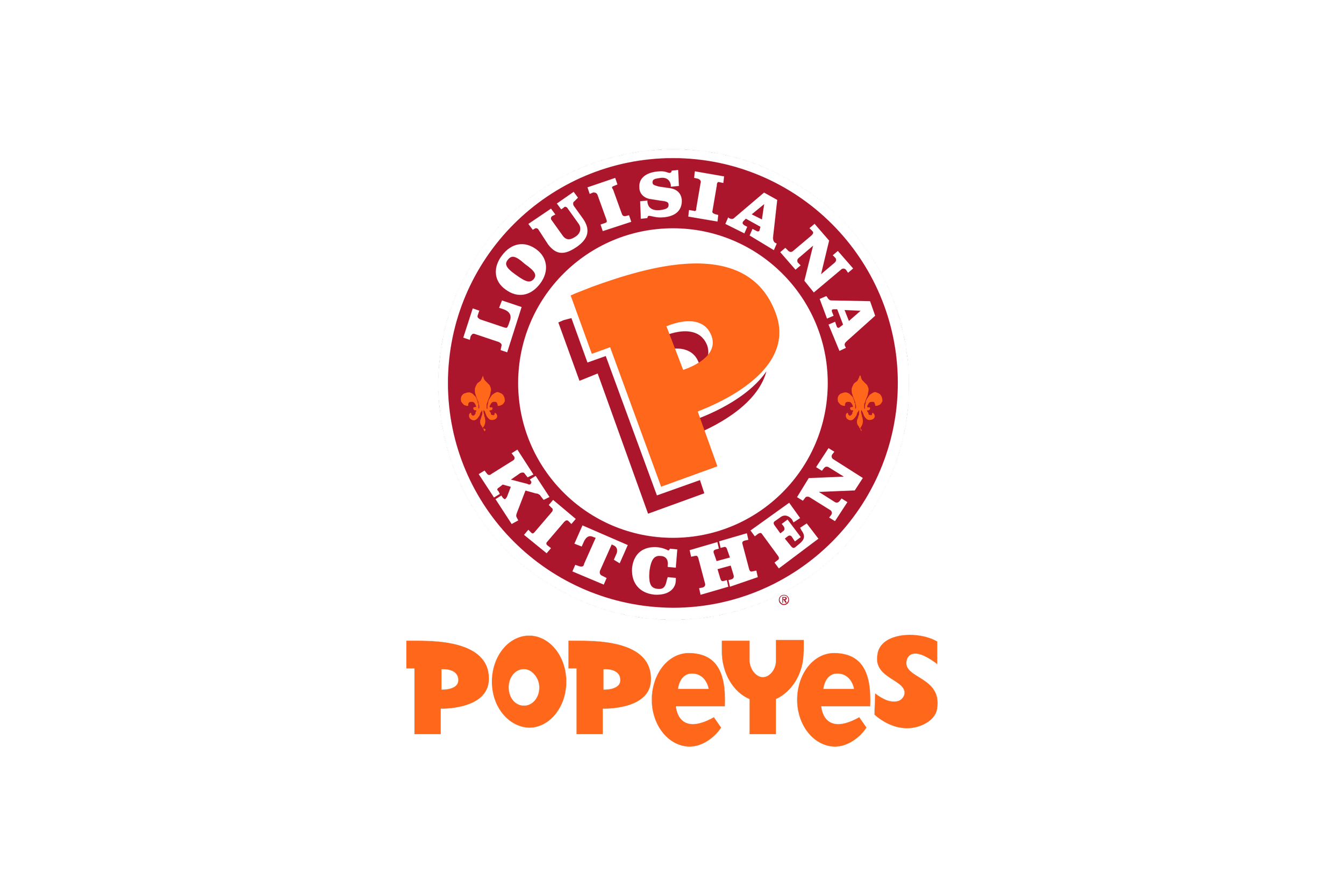The image features the Popeyes Louisiana Kitchen logo with the words 'POPEYES' in orange text below the logo.