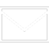 Simple black envelope icon on a white background.
