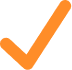 A large orange check mark symbol on a transparent background