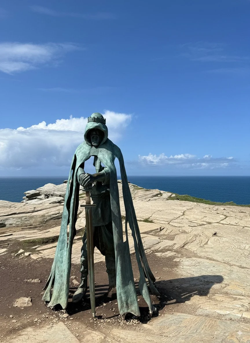 This powerful statue of King Arthur at Tintagel Castle feels both historic and magical. The perfect photo for a blog post about the legend of the castle.