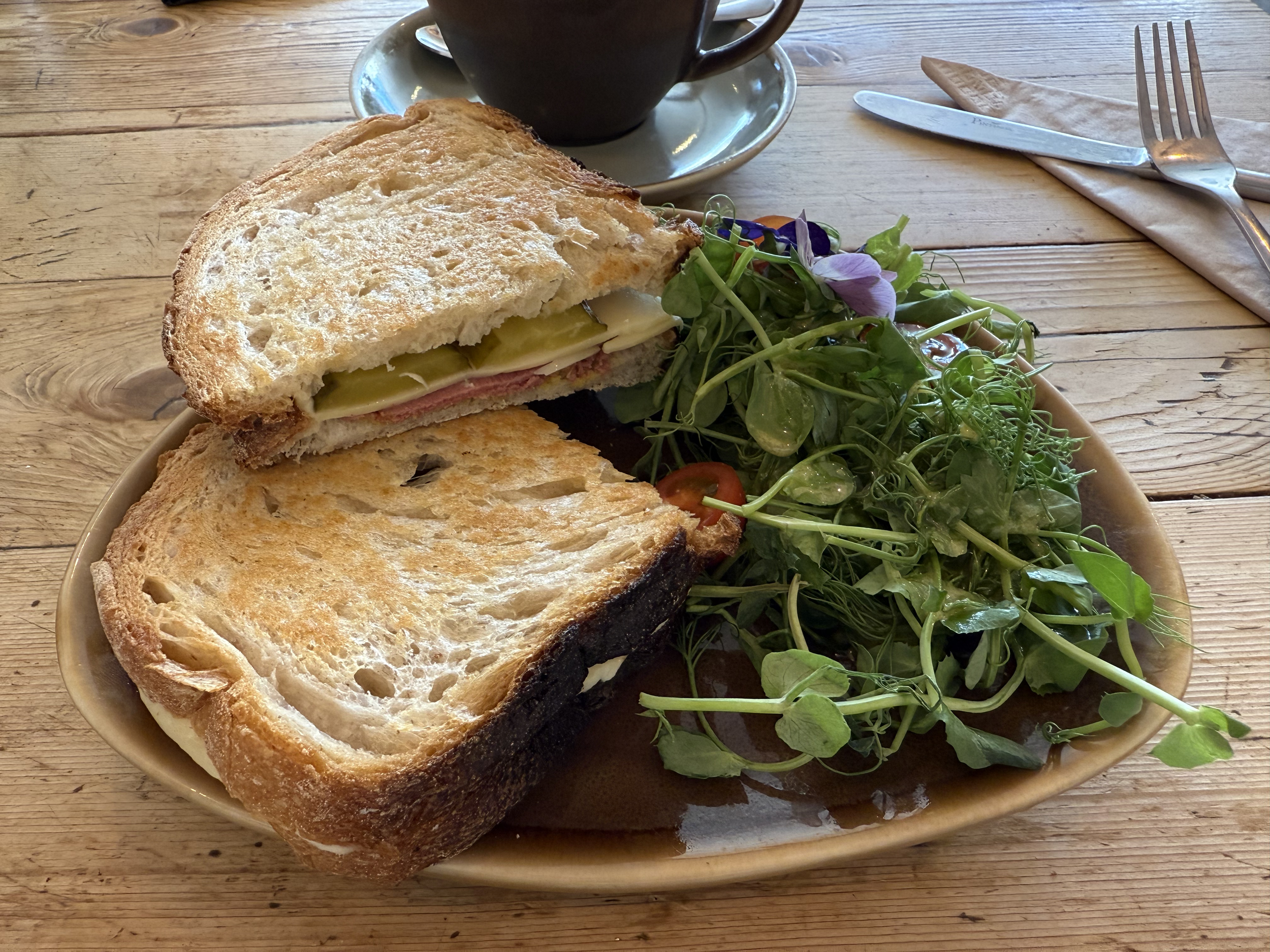 A great Breakfast find in Cornwall! This delicious pastrami sandwich was a perfect way to fuel up for an afternoon of exploring the beautiful coast.