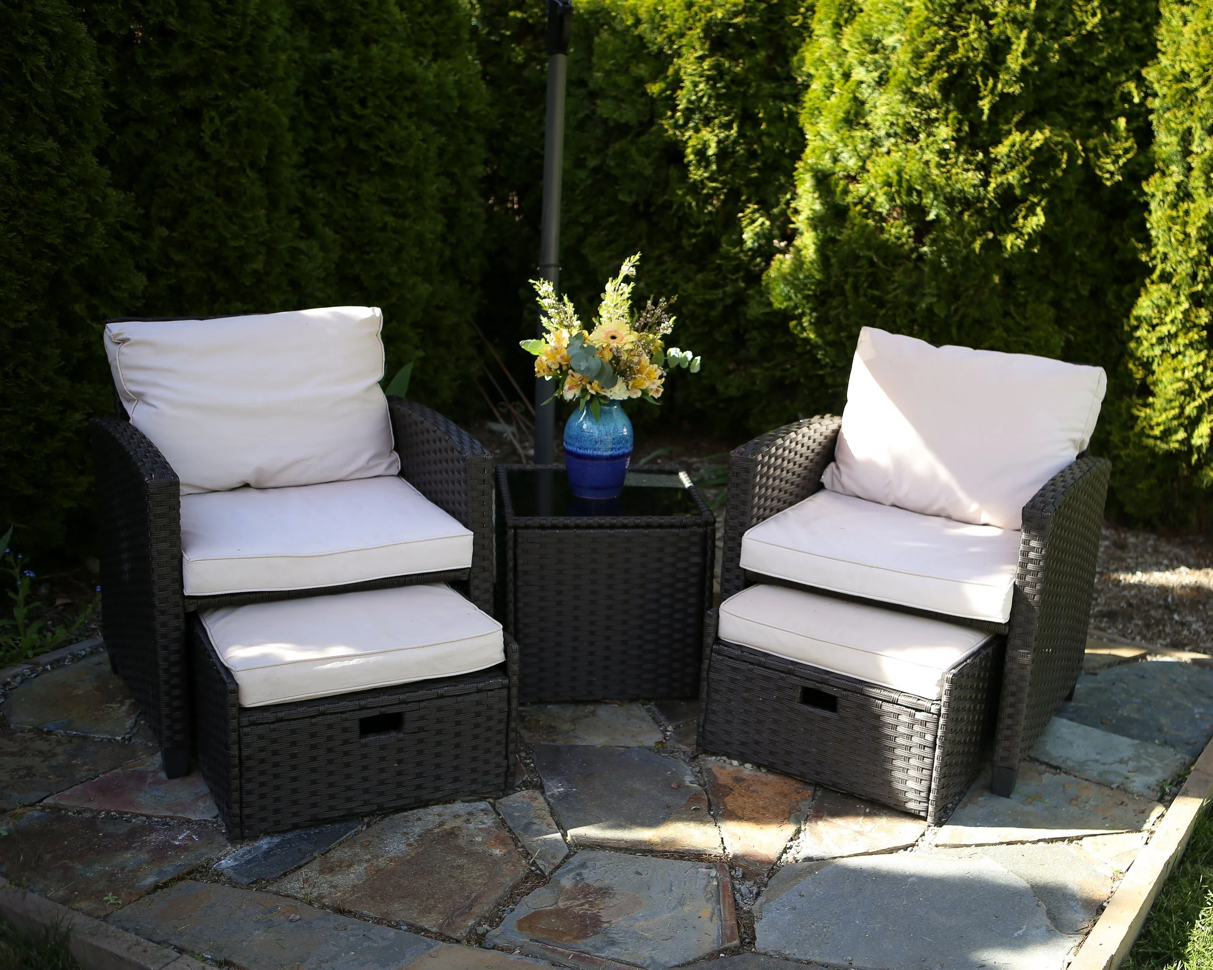 Patio paver installation.