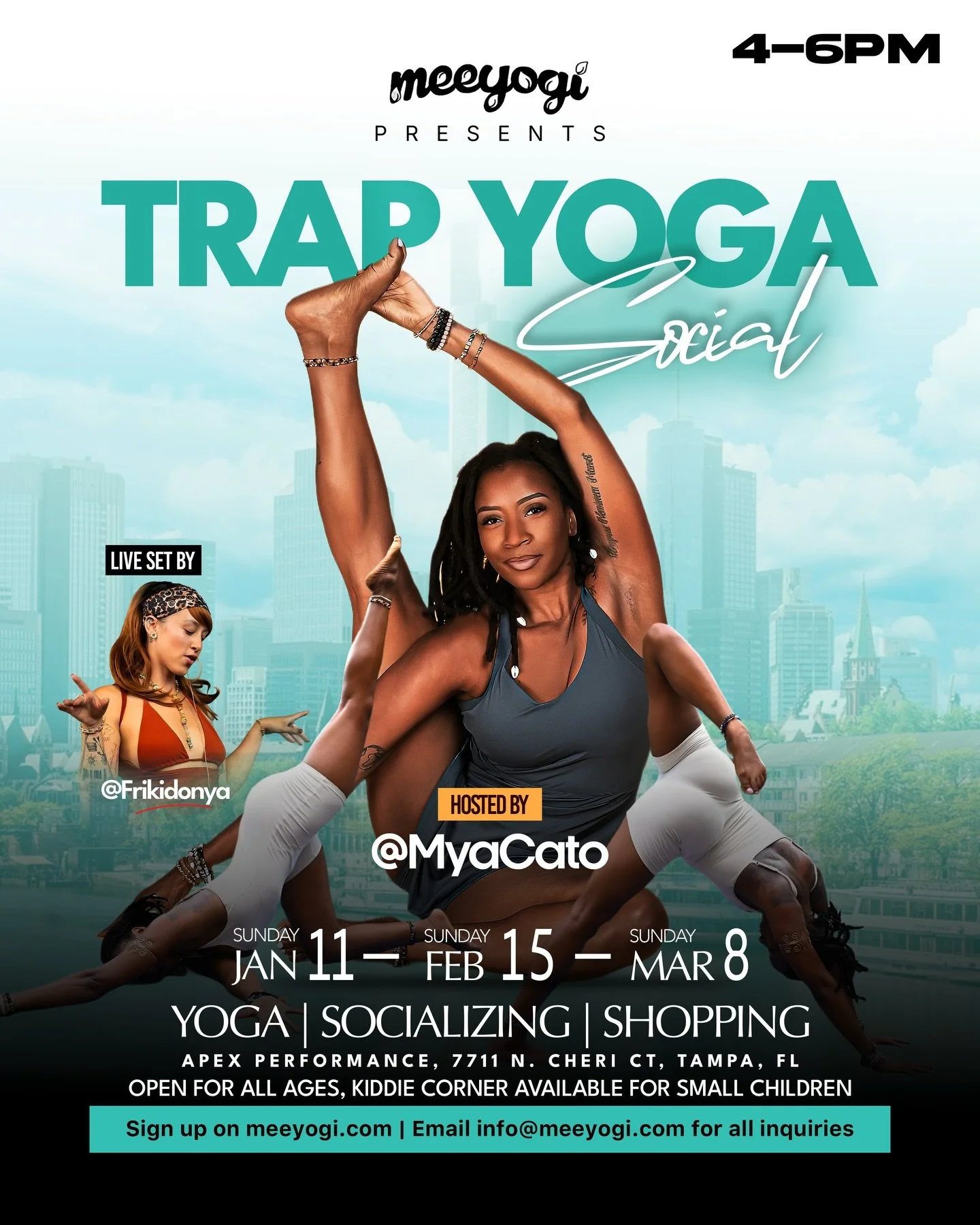 *Three dates to add to your calendar: January 11th, February 15th and March 8th&hellip; TAMPA! Early bird tickets for the family-friendly @trapyogasocial are now live. We have something for everyone. Grab a friend and bring the entire family.
_
Hoste