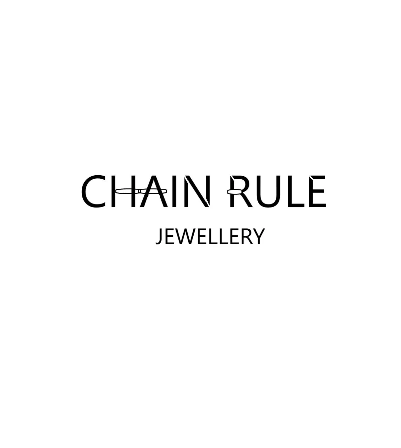 Logo for Chain Rule Jewellery set on a blue, beige and white background