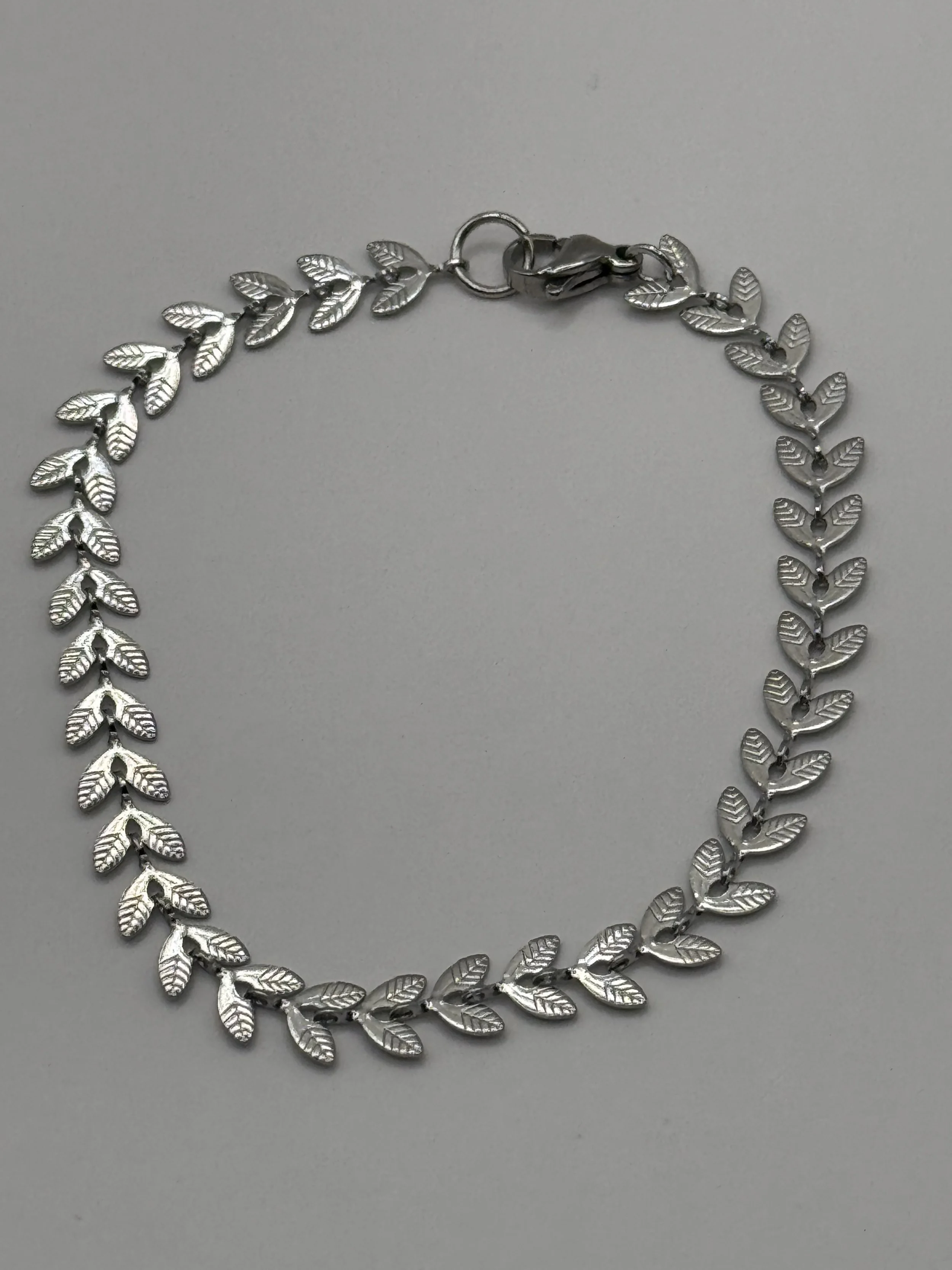 Silver Leaf Chain Bracelet