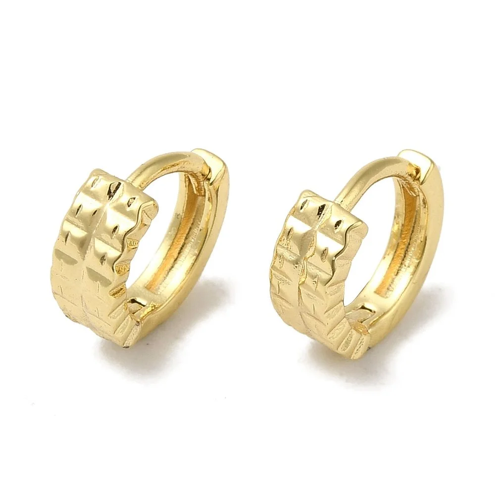 18k Gold Plated Textured Huggie Hoops