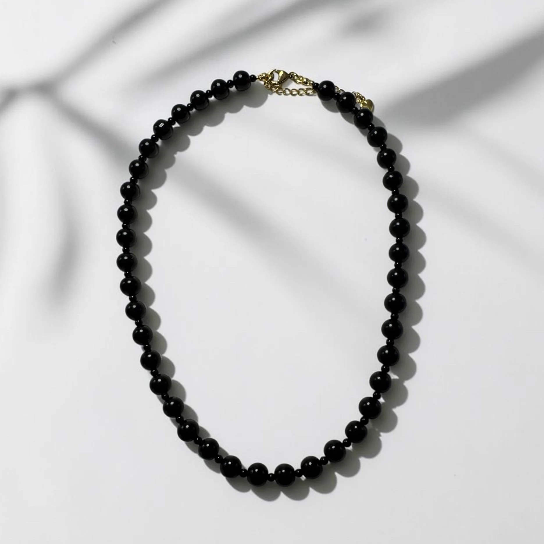 Black Agate Beaded Necklace