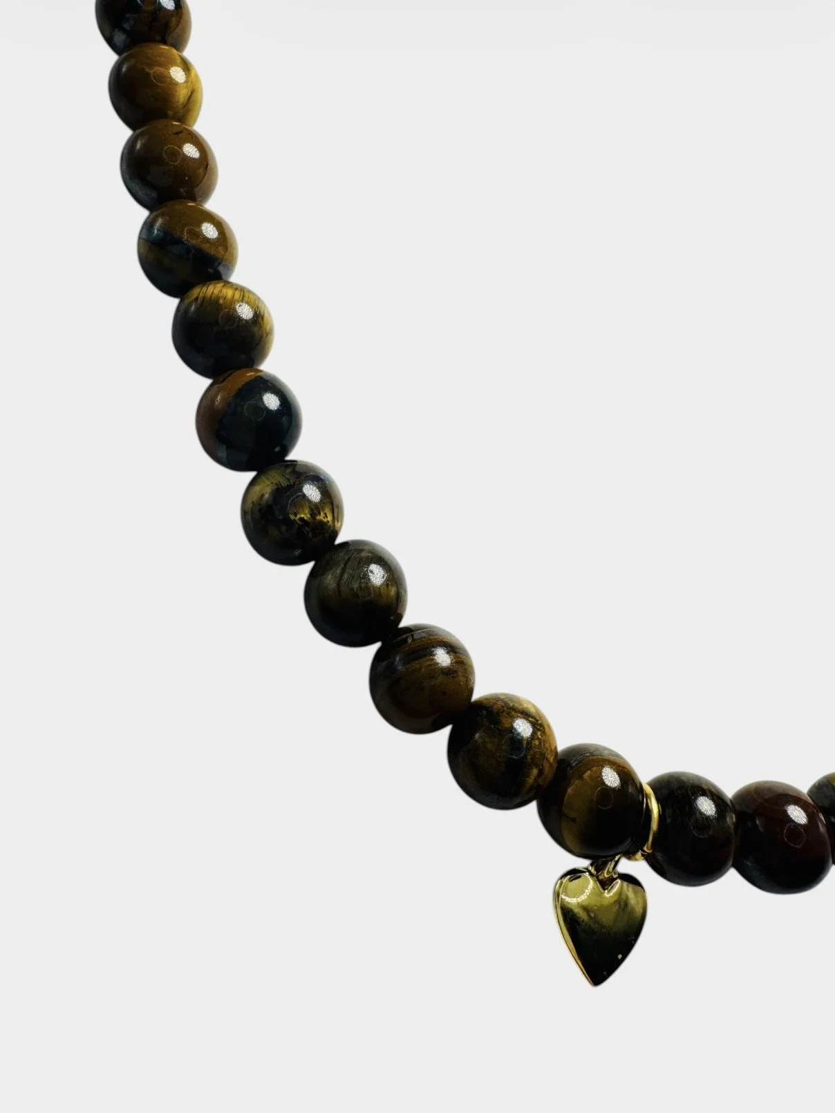 Tiger's Eye Heart Beaded Necklace