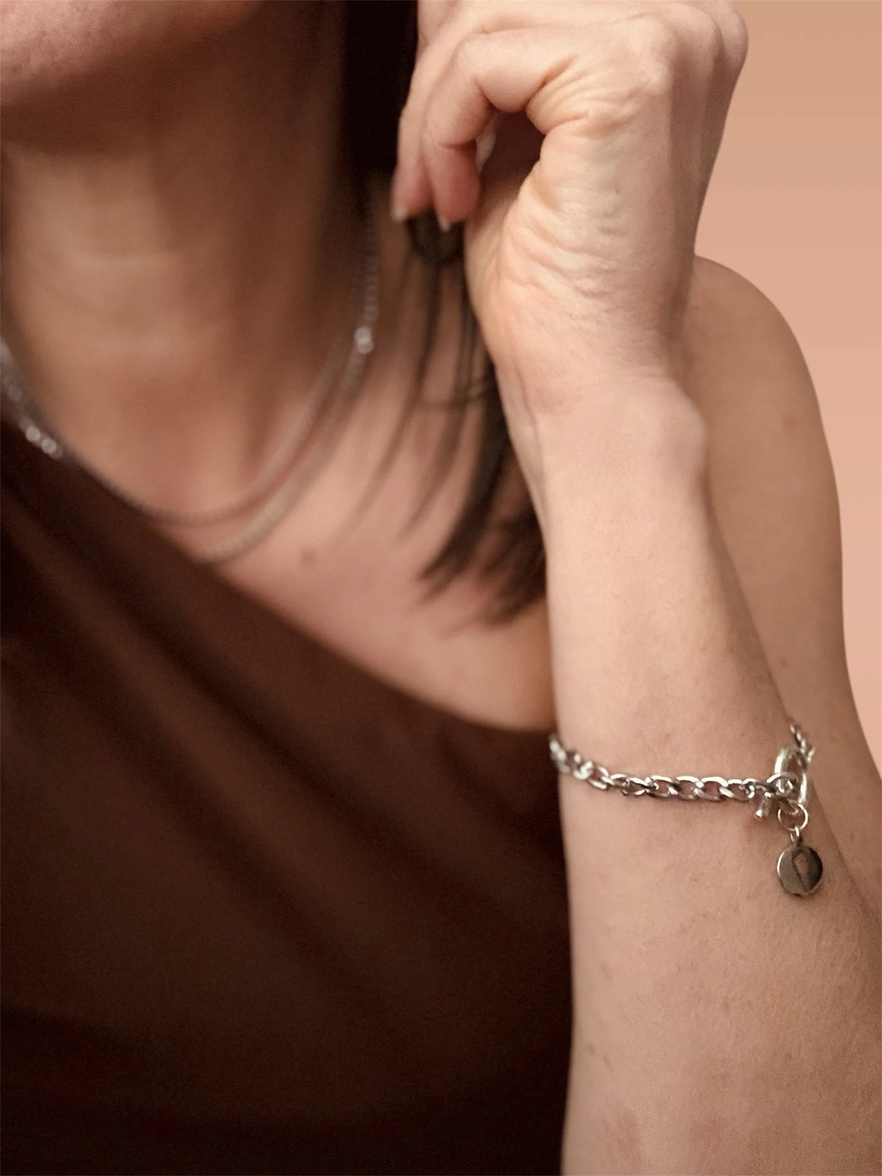Silver Curb Chain Bracelet with toggle clasp
