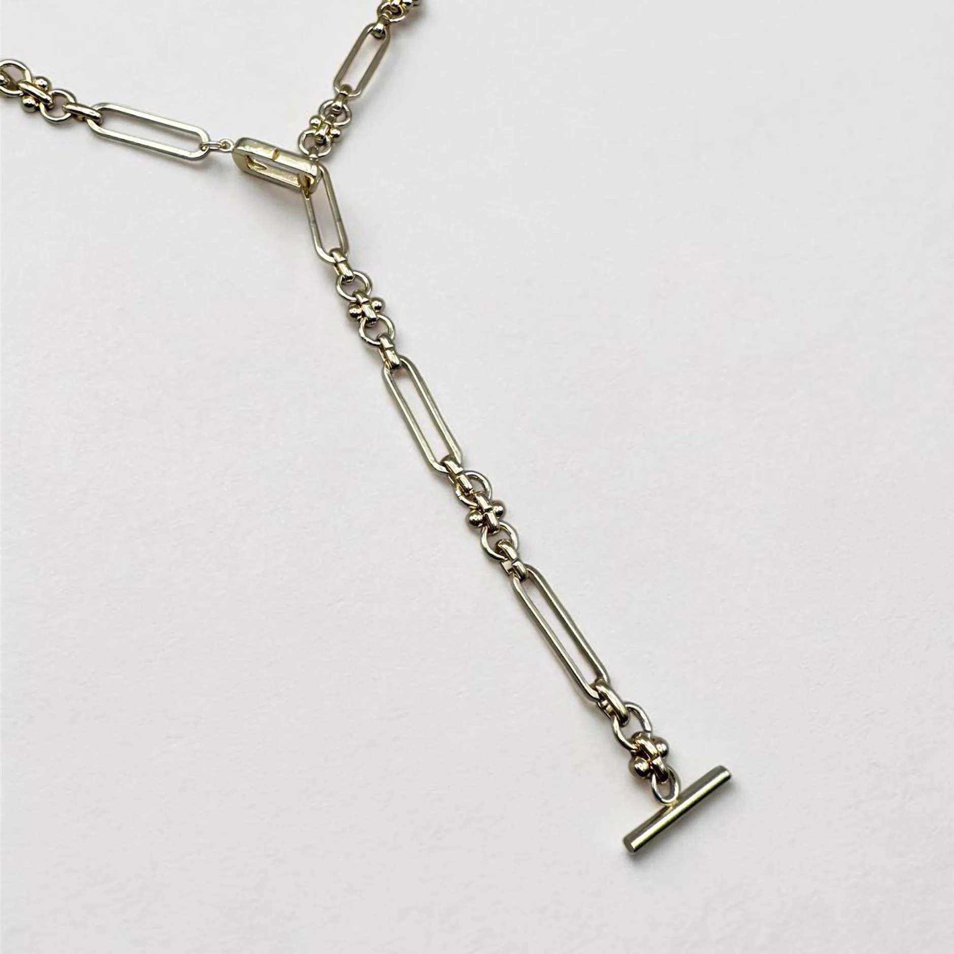 Trombone Chain with Rectangular Clasp