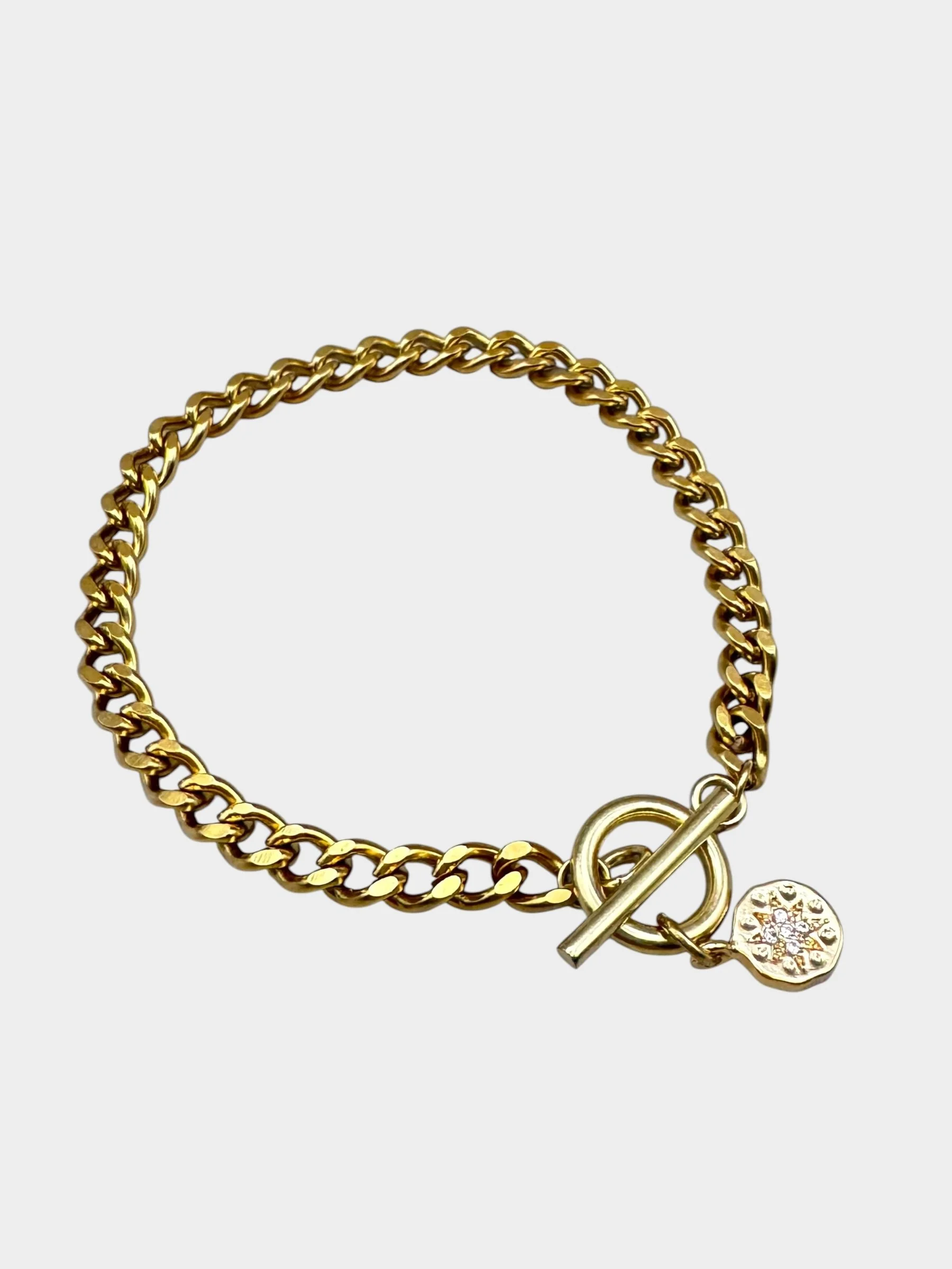 Curb Chain Bracelet - 18k Gold Plated