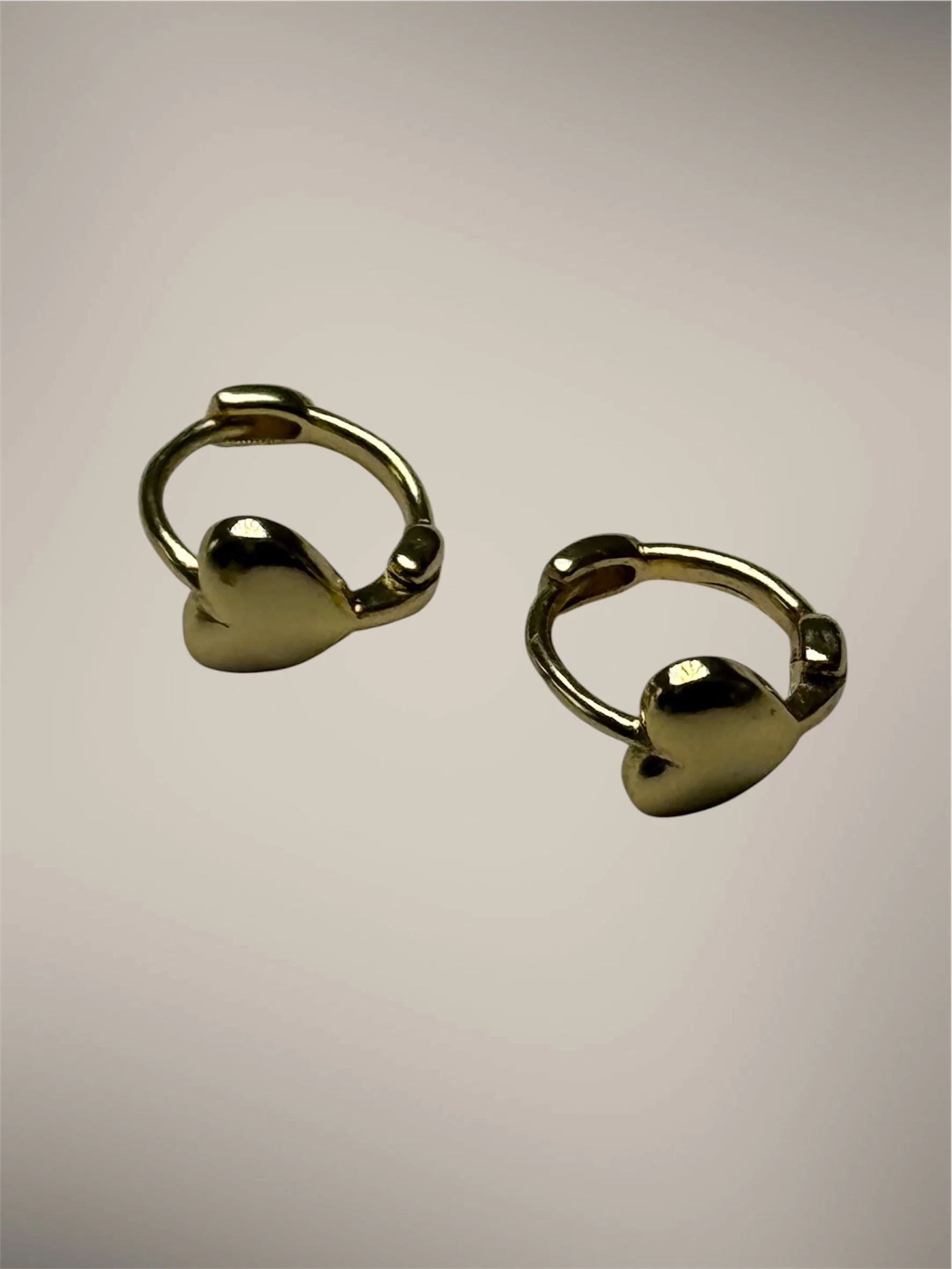 18k Gold Plated Mini Heart Huggie Hoops
