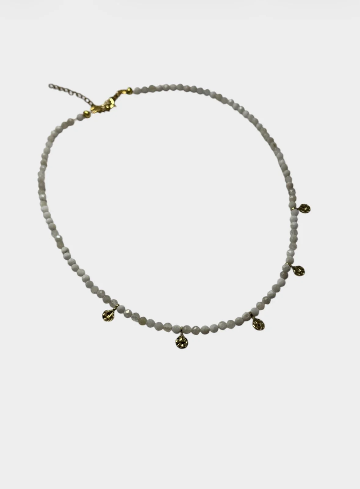Moonstone and Gold Drop Summer Necklace