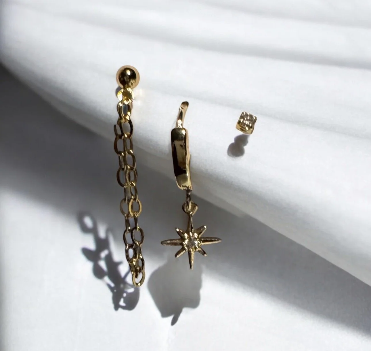 Gold Star Trio Earring Set