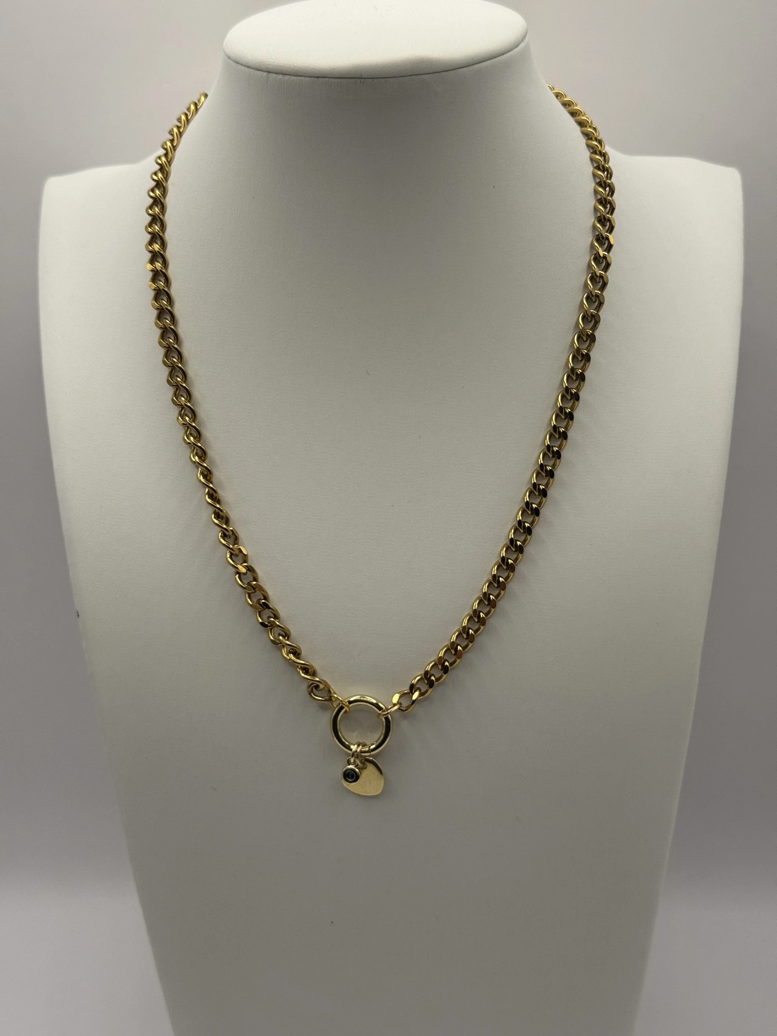 18k Gold-Plated Minimalist Heart Charm Chain